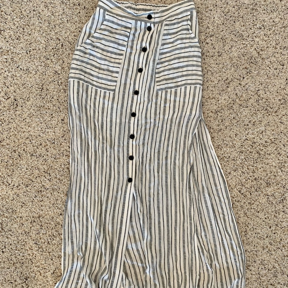 High waisted button up maxi skirt